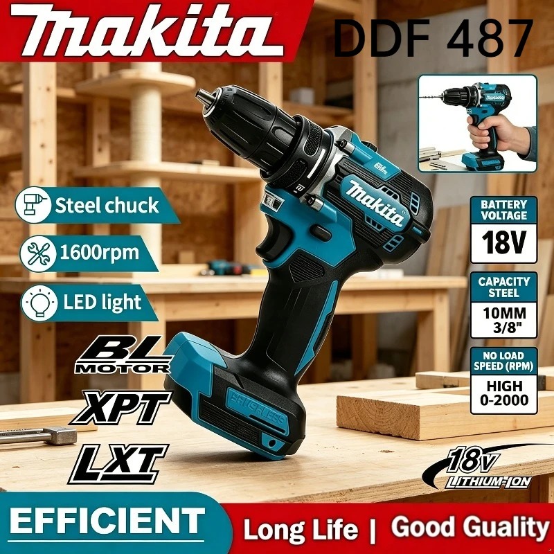 Makita Drill Ddf484 - ماكيتا DDF487 18V مثقاب لاسلكي بدون